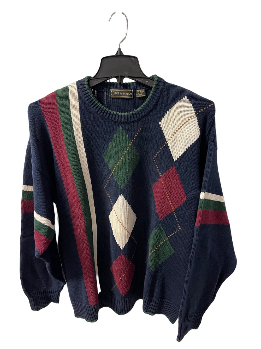 Vintage Croft & Barrow Men’s Chunky Knit Sweater 100% Cotton Sz XXL